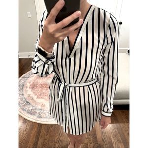 Forever21 striped front tie dress